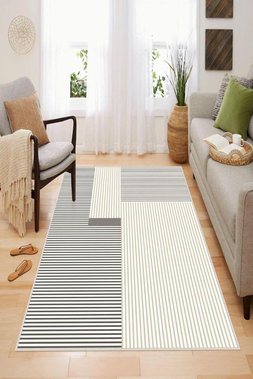 Dekoratif Özel Tasarım, Yıkanabilir, İnce, Kaymaz Tabanlı, Modern Halı