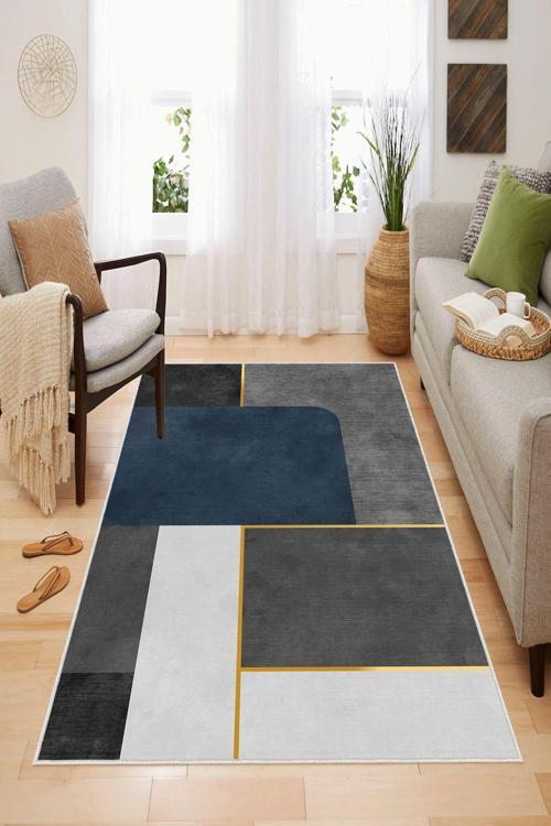 Dekoratif Özel Tasarım, Yıkanabilir, İnce, Kaymaz Tabanlı, Modern Halı