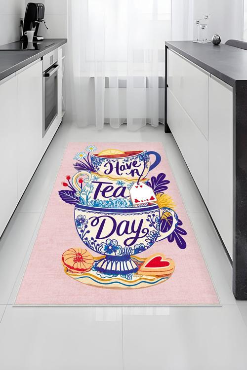 Dekoratif, Kaymaz Taban, Yüksek Kalite, Uzun Ömürlü, İnce Yıkanabilir, Modern Mutfak Halısı