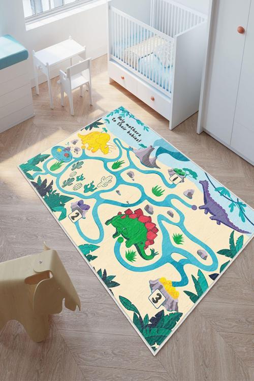 Tasarım, Kaymaz Taban, Yüksek Kalite, Uzun Ömürlü, İnce, Yıkanabilir, Dekoratif Modern Çocuk Halısı