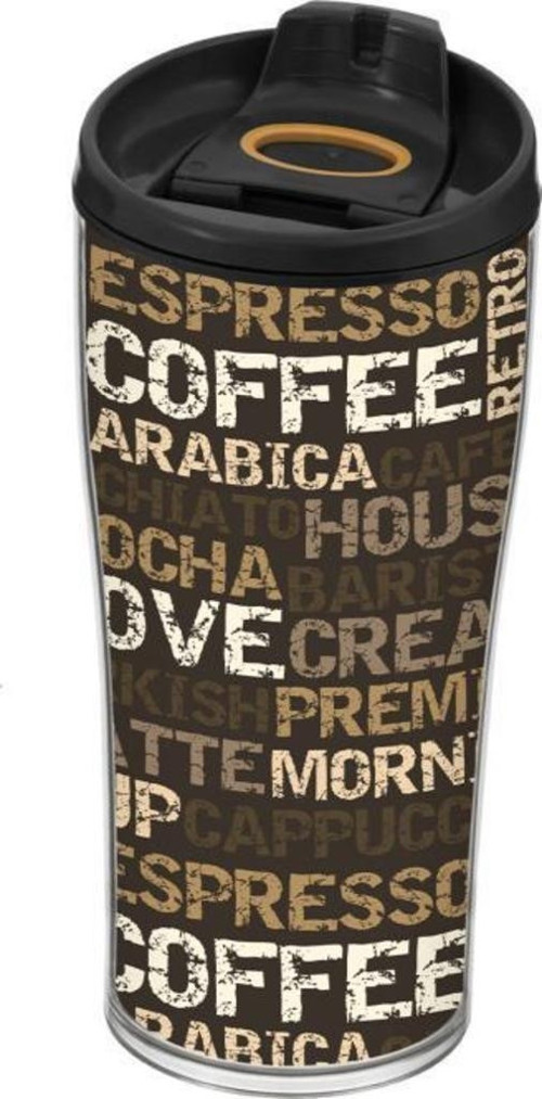 440 cc Desenli Konik Kahve Bardağı-Yazılı Coffee