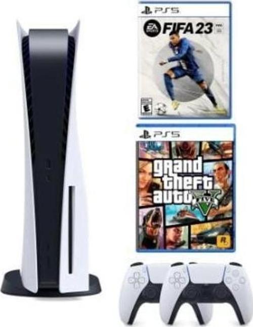 Playstation 5 Diskli + 2. Ps5 Dualsense Kol + Fifa 23 + Gta 5 (İthalatçı Garantili)