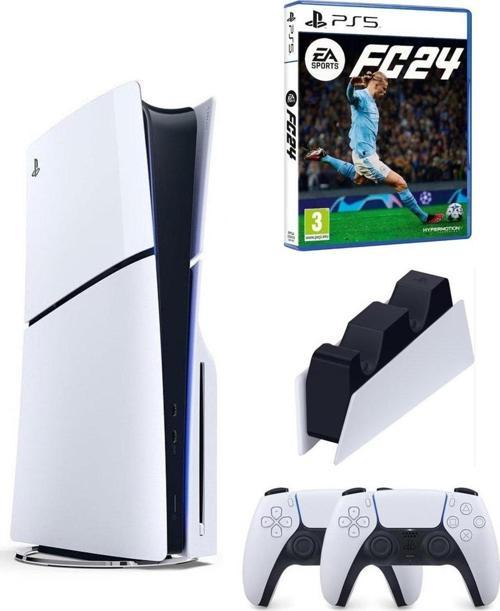 Playstation 5 Slim Cd Edition + 2. Dualsense Ps5 Kol + Sarj İstasyonu + Fifa Fc 24
