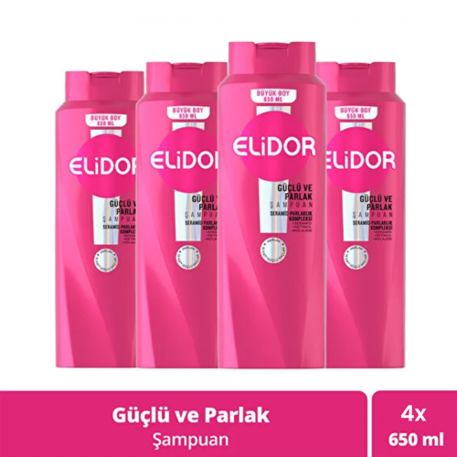 Güçlü ve Parlak Saç Bakım Şampuanı 650 ml x 4 Adet