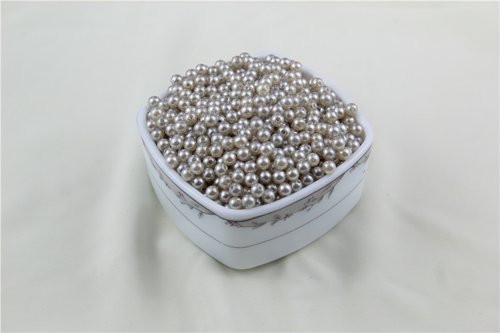 6 mm 2 Renk Karışık Gümüş Krem Tonları İnci Boncuk 30 Gr (Kolye, Bileklik, Küpe ve Takı Yapımı)