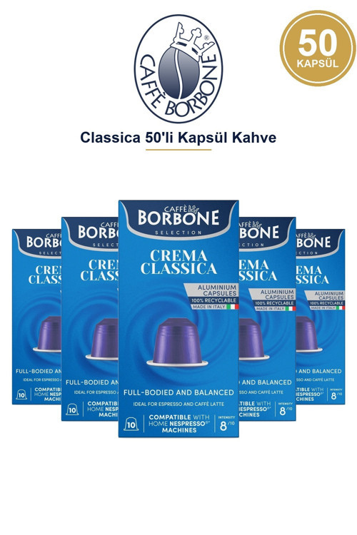 Classica 50'li Kapsül Kahve – Nespresso Uyumlu, Aylık Stok Avantajı