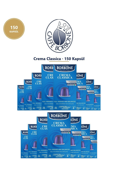 Classica 150'li Kapsül Kahve – Nespresso Uyumlu, Aylarca Yetecek Mega Stok