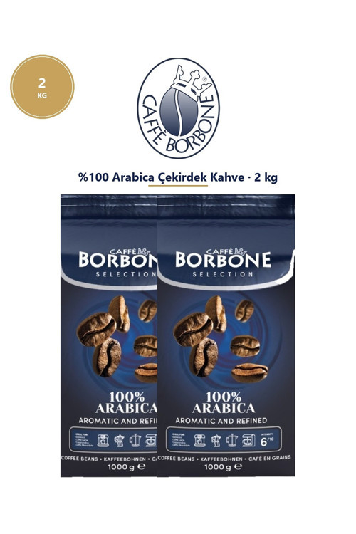 %100 Arabica Çekirdek Kahve 2 kg (2 Paket) – Yumuşak ve Aromatik