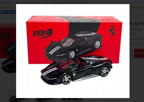 Mini GT BBR64021 Ferrari Daytona SP3 2024 Matt Black