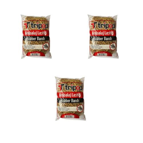 Kauçuk Ambalaj Paketleme Lastiği - Çap : 80 mm. -Kalınlık: 1,4 mm -250 Gr.lık 3 Paket