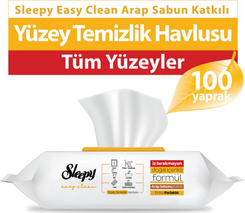 Easy Clean Arap Sabunu Katkılı Yüzey Temizlik Havlusu 2x100 (200 Yaprak)