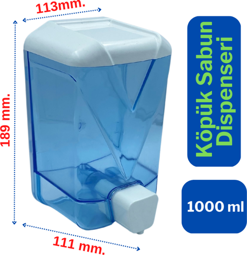 Plastik Şeffaf Köpük Sabun Dispenseri 1000 ml. x 20 Adet