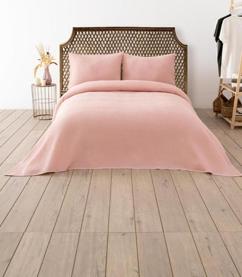 Waffle Çift Kişilik Pike Seti Pudra