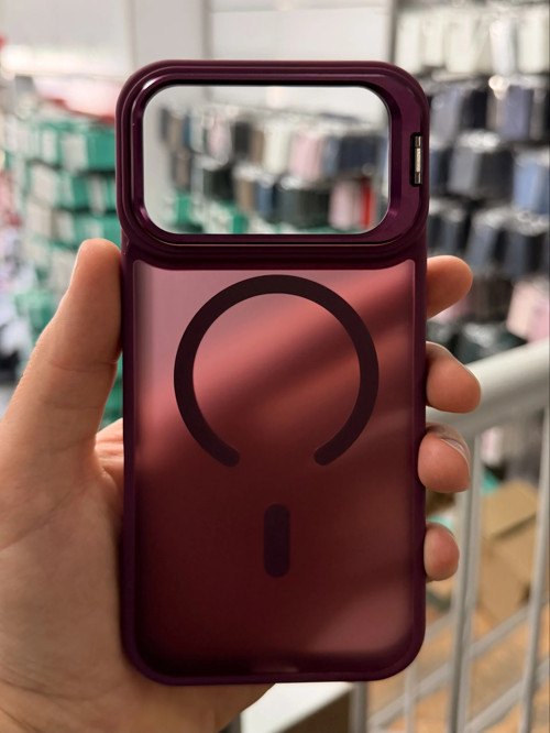 iPhone 18 Pro Max Aras Standlı Mat Buzlu Magsafe Kılıf