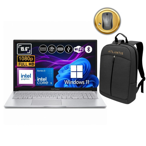 Vivobook 15 Core 5 315 16GB 2TB SSD 15.6" Win11 Home A1504MA-BQ1250W_A32 Notebook+ Çanta&Mouse