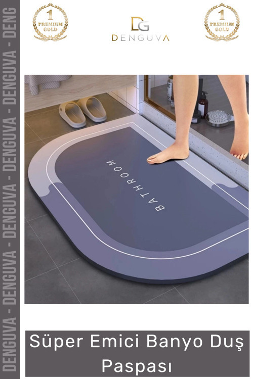 Özel Üretim Nano Teknoloji Kaymaz Kauçuk Hızlı Kuruma Nappa Deri Süper Emici Banyo Duş Paspası