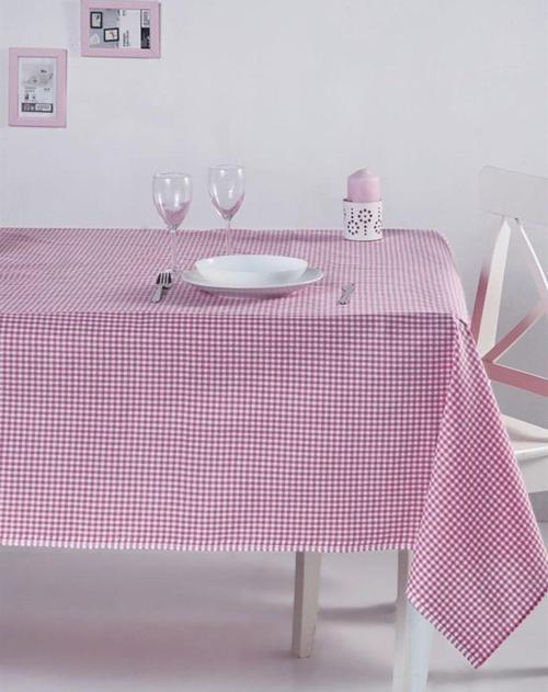 Pötikareli Masa Örtüsü Pembe 170x220 Cm