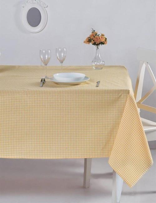 Pötikareli Masa Örtüsü Sarı 170x170 Cm