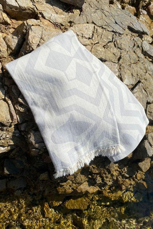 Açık Gri Lalezar Peştemal