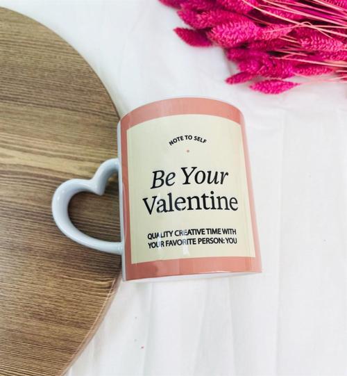 Be Your Valentine Tasarımlı Kalp Kulplu Kupa