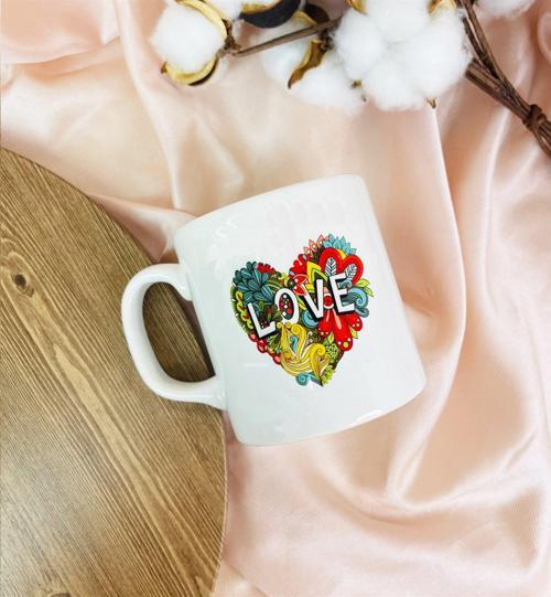 Love Kalp Tasarımlı Kupa Bardak