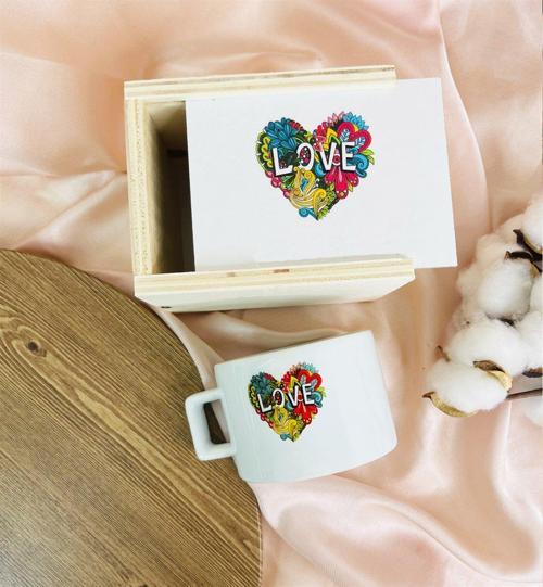 Love Kalp Tasarımlı Kutulu Kupa