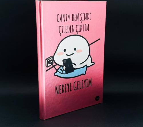 Metal Kapaklı Çileden Çıktım Tasarımlı Lastikli Defter