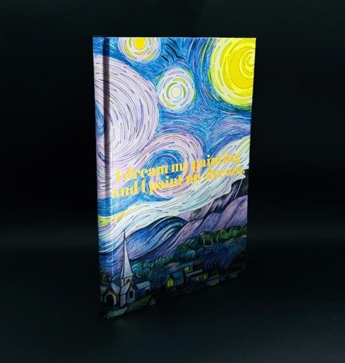 Metal Kapaklı Van Gogh Yıldızlı Gece Tasarımlı Lastikli Defter