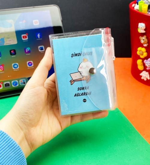 Şimdi Çalış Tasarımlı PP Mini Çanta Defter Ve Kalem Set