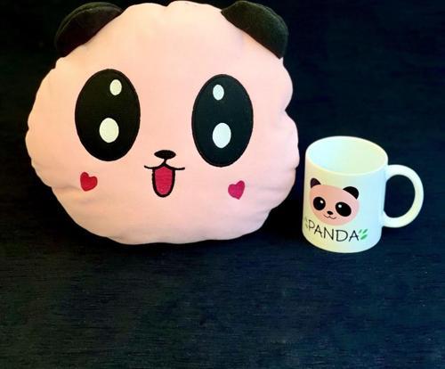 Pembe Panda Tasarımlı Kupa Ve Yastık Set