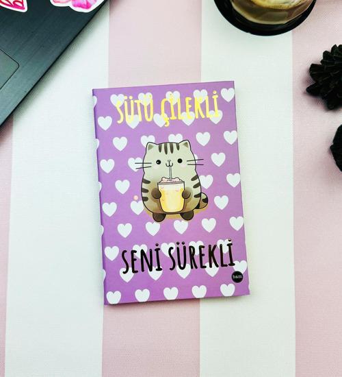 Sütü Çilekli V2 Tasarımlı Lastikli Defter