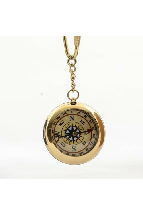 Pirinç Pusula Anahtarlık - 12cm