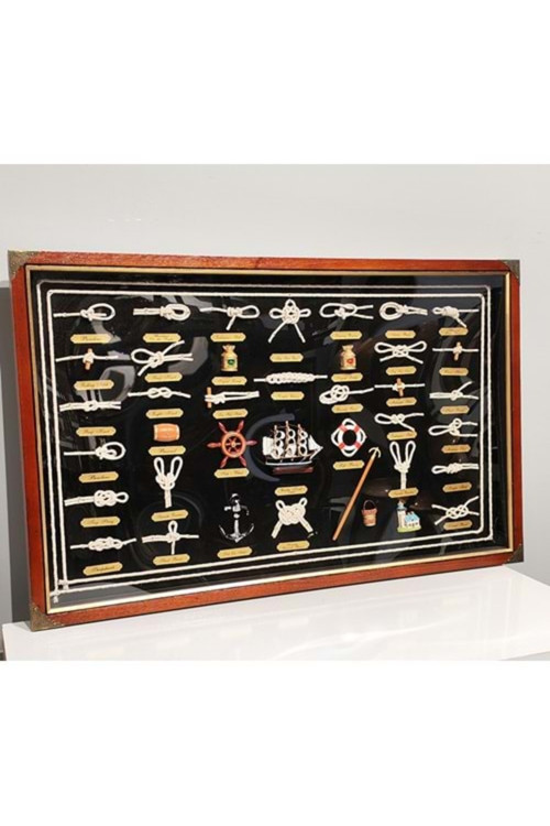 Ahşap Denizci Bağları Tasarımlı Pano - 0x50cm