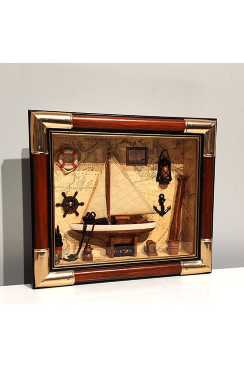 Ahşap Denizci Bağları Tasarımlı Pano - 6x31cm