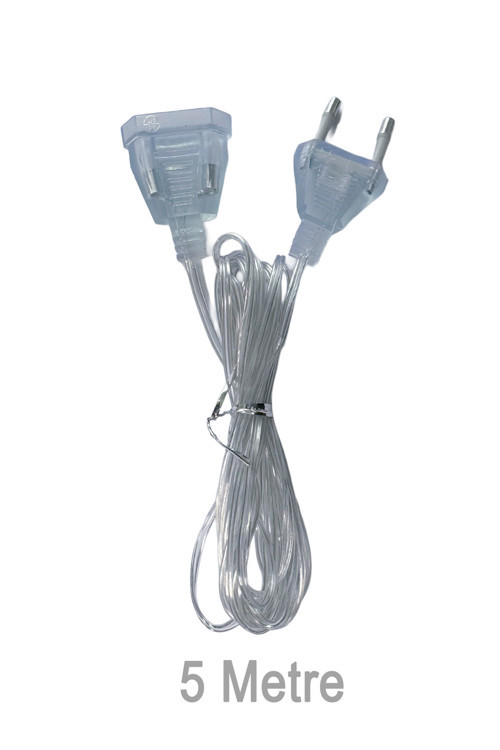 5 Metre Şeffaf Led Işık Adaptör Kablo – 220V Priz Uyumlu Dekoratif Aydınlatmalar İçin