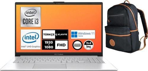 Vivobook Go 15 i3-N305 8GB 256GB SSD Windows 11 Home 15.6" FHD E1504GA-NJ257W 003 + ÇANTA