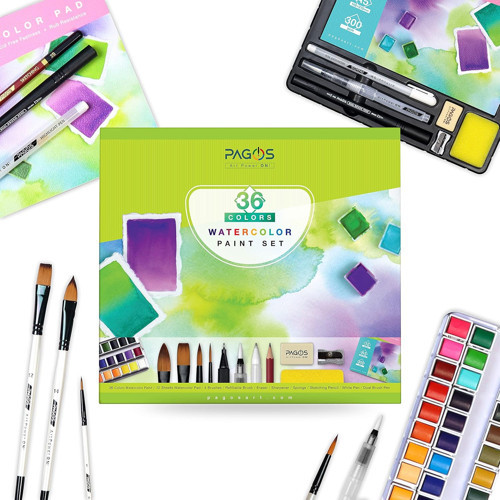 Sulu seti, profesyonel 36 sabit pigment boyama kutusu, yüksek pigmentasyon, sanatçılar, ö