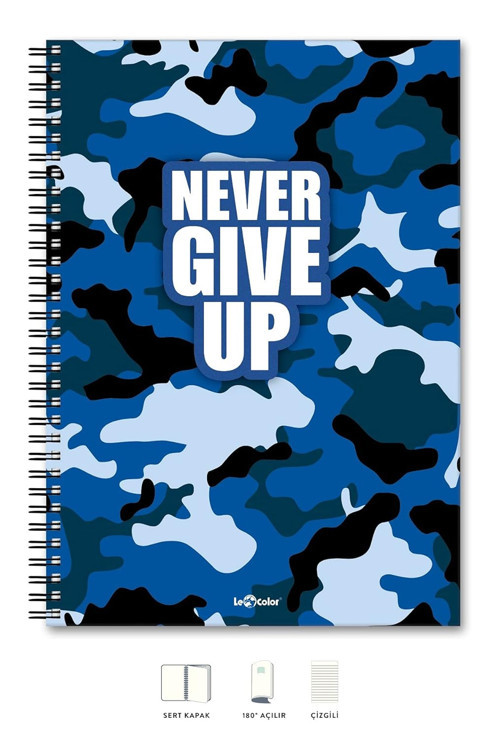 A4 Defter Çizgili 200 syf Never Energy
