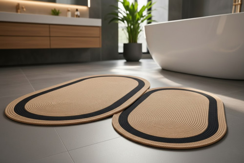 Nakkaş Home 2'li Jüt Klozet Takımı 2li Oval