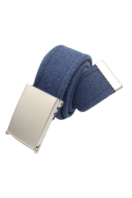 Unisex Nikel Tokalı İndigo Dokuma Kanvas Spor Taktik Kemer 4 Cm X 120 Cm