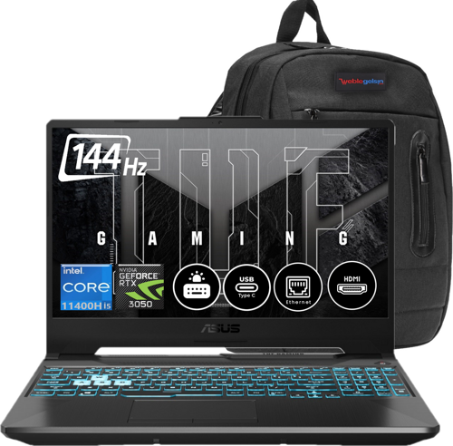 Tuf F15 Gaming FX506HC-HN375 Intel Core I5 11400H 32GB 1tb SSD 4gb RTX3050 144Hz W11PRO 15.6" HN37535+ZETTAÇANTA