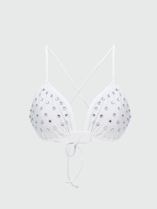 LCW DREAM Ekru Parlak Taşlı Kadın Bikini Üst