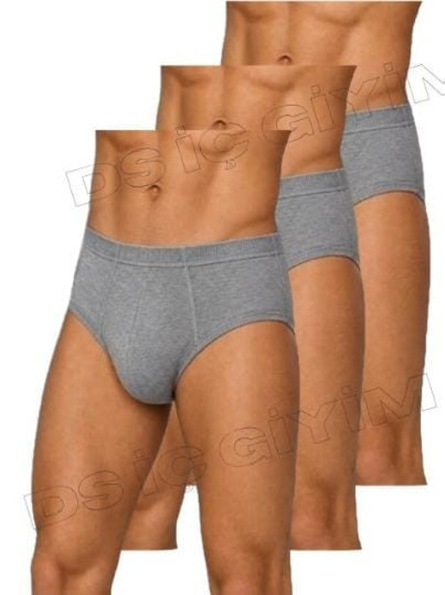 131 ERKEK SÜPREM %100 PAMUK GRİ SLİP KÜLOT 3 ADET