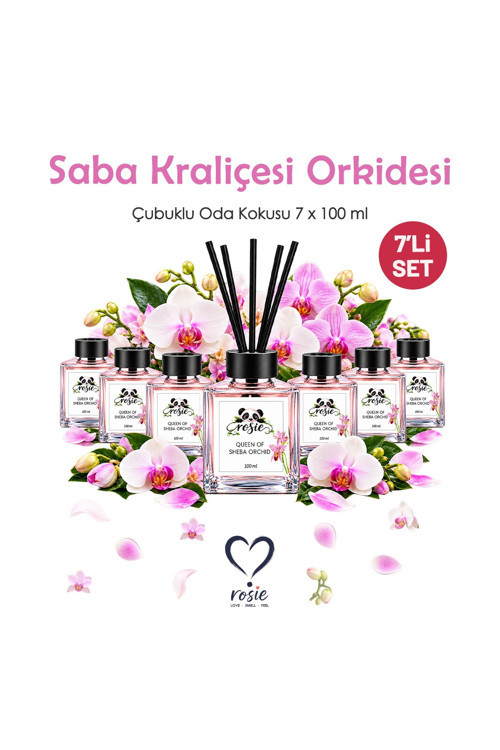 Orkide 7'li Çubuklu Oda Kokusu Seti 7 x 100 ml – Zarif ve Sofistike Çiçeksi Koku
