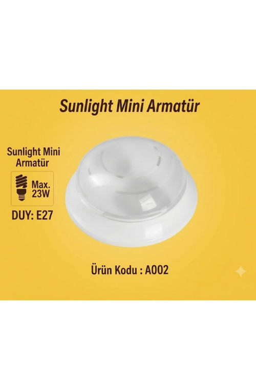 Sunlight Mini E27 Duy Sıva Üstü Tavan / Duvar Armatürü - Yuvarlak Aplik Aydınlatma A002