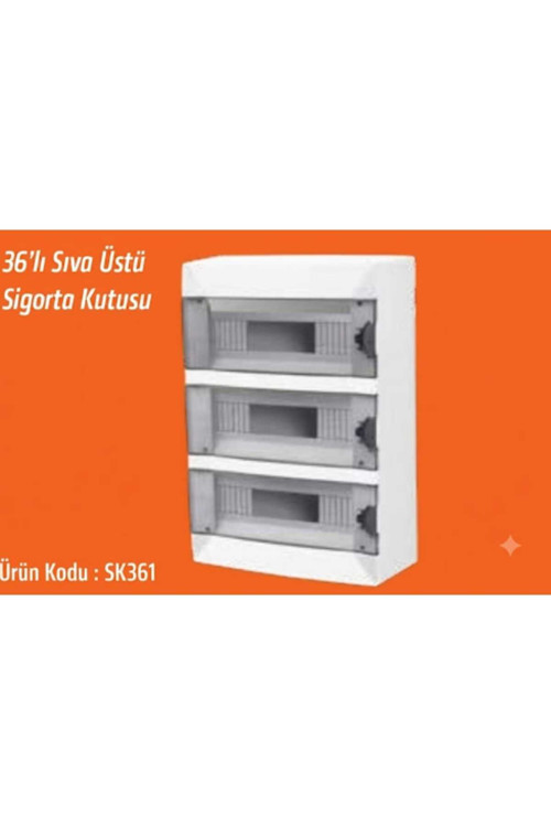 36'Lı Sıva Üstü W Otomat Sgorta Şalter Kutusu (Duvara Monte)