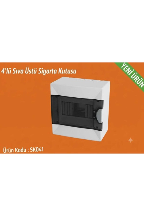 Sıva Üstü 4'Lü W Otomat Sgorta Şalter Kutusu (Yeni Seri)