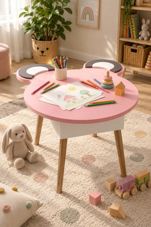 Pembe Çocuk Oyun ve Aktivite Masası