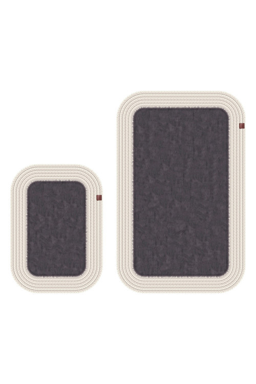 Peluş Banyo Paspası Takımı 2'Li 70X110 + 50X70 Cm Örgü Halat Kenarlı Süet Taban
