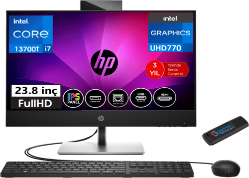 All-in-One ProOne 440 G9 Intel® Core™ i7-13700T 64GB 51gb SSD 23.8" FHD IPS Windows11Pro AIO884A0EA25+ZettaUsbBellek